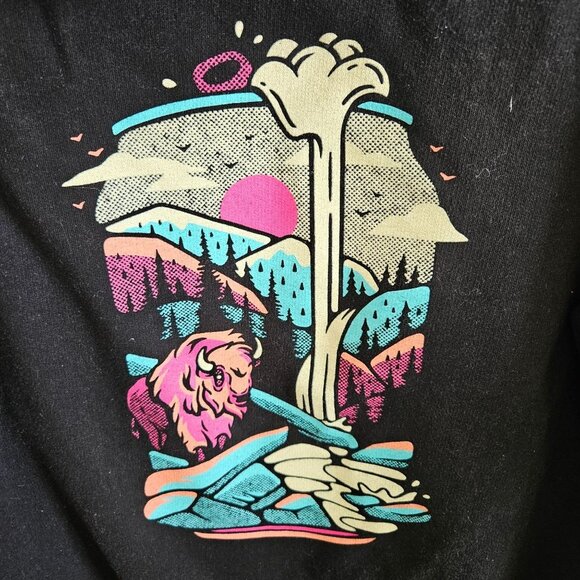 Independent Trading Company Woman Size L Hoodie Black with Front & back Art - Picture 3 of 6